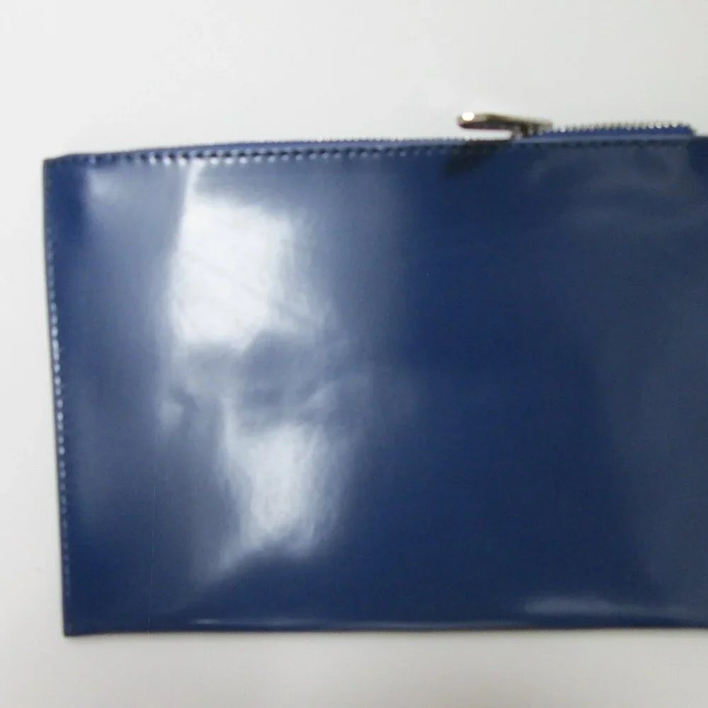 MUGLER Navy Blue Vinyl Zippered make up bag SLEEK - Picture 3 of 4